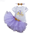 thumbnail image 1 of LYHaoo Girls 2Pcs Clothing Set Baby Girls Outfits Set Tutu Dress And Top Birthday Party Clothes For 0 2 Years Soft Comfortable Toddler Outfit Sizes 6-12 Months(Purple), 1 of 3