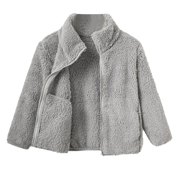 LYHaoo Girls And Toddlers' Fleece Full Zip Jacket Sizes 18-24 Months Gray(Little Kid)