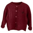 thumbnail image 1 of LYHaoo Girls' Autumn Clothes Mori Knit Cardigan Spring And Autumn New Children's Foreign Style Girl Baby Sweater Coat ComfortSoft Tee Sizes 12-24 Months Red, 1 of 3