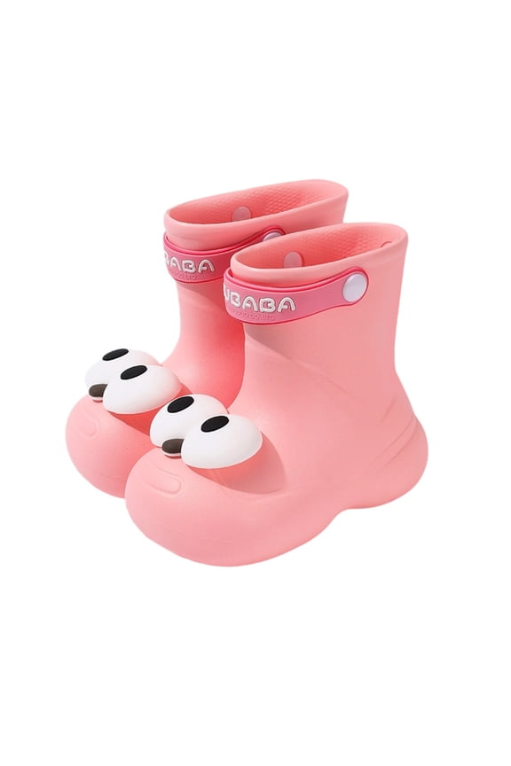 Girls Boots For Outdoor School Play Comfortable Mid Calf Flat Heel Toddler To Kids Footwear Ideal For Spring Summer Fall Sizes 13.5 Pink(Big Kid)