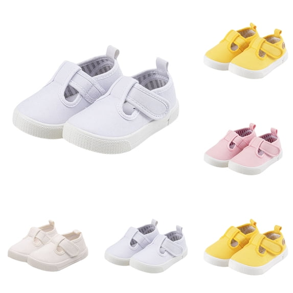 LYHaoo Girls Casual Canvas Shoes Soft Soled Slip-On Sneakers Kids Walking Shoes for Everyday Play,Pink,Sizes 8(6.26") Little Kid