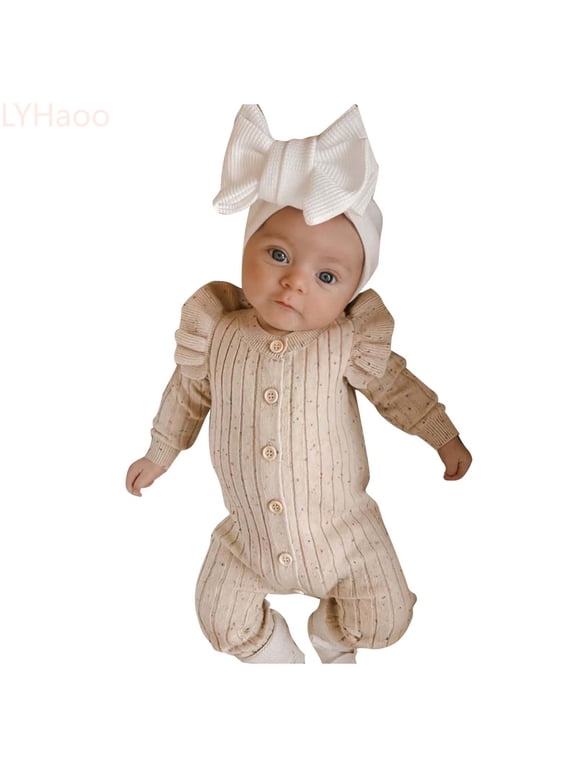 Girls Casual Cute Romper Baby Boy Girl Fall Knit Sweater Spring And Fall Cotton Clothes Outside Romper Jumpsuit,Sizes 1-3 Months
