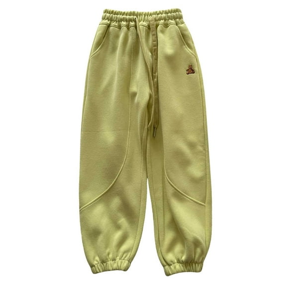 LYHaoo Girls Casual Jogger Pants Kids Athletic Sweatpants Comfortable Loose Fit Spring Fall Winter Outdoor Play Sports Outfits Trendy Fashion Trendy Jogger Trousers Sizes 13-15 Years Green