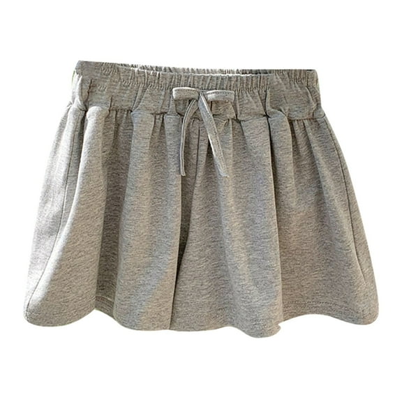 LYHaoo Girls Casual Loose Fit Solid Color Shorts For Everyday Outdoor And Sports Activities Comfortable Breathable Summer Pants For Kids Age 3 12 Years Comfy Lounge Pants Sizes 7-8 Years Gray