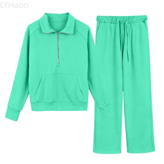 LYHaoo Girls Casual Two Piece Outfit Soft Fleece Pullover Hoodie And Joggers Comfy Wear For Play And Relax Girls Outfit Sets Sizes 11-12 Years(Green)