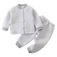thumbnail image 1 of LYHaoo Girls Clothing Set 2 Pcs Baby Warm Thermal Underwear Three Layer Padded Winter For Girls Boys Toddler Kids Cozy Outfits For And Toddlers 0 4 Years Sizes 18-24 Months(Gray), 1 of 3