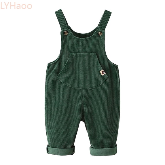 LYHaoo Girls Corduroy Overalls Fall Toddler Baby Jumpsuit Cute Denim Style Pants With Adjustable Straps For Playful Comfort And Fashion Long Pants for Girls(Green)