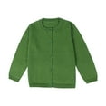 thumbnail image 1 of LYHaoo Girls Crewneck Cardigan Sweaters Long Sleeve Kids Button Down Cotton Sweaters School Uniform Sweaters for Little Girls 12-18 Months(Green), 1 of 2