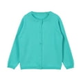 thumbnail image 1 of LYHaoo Girls Crewneck Cardigan Sweaters Long Sleeve Kids Button Down Cotton Sweaters School Uniform Sweaters for Little Girls 8 Years(Green), 1 of 2