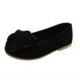 thumbnail image 1 of LYHaoo Girls Dance Student Bowknot Princess Soft Baby Solid Shoes Kid Children Single Baby Shoes Sizes 6.5 Black(Toddler), 1 of 2