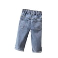 thumbnail image 1 of LYHaoo Girls' Denim Flared Pants For Kids 2025 Spring Arrival Slim Fit Long Pants For Children 3 13 Girls Pants Sizes 110 Blue, 1 of 6