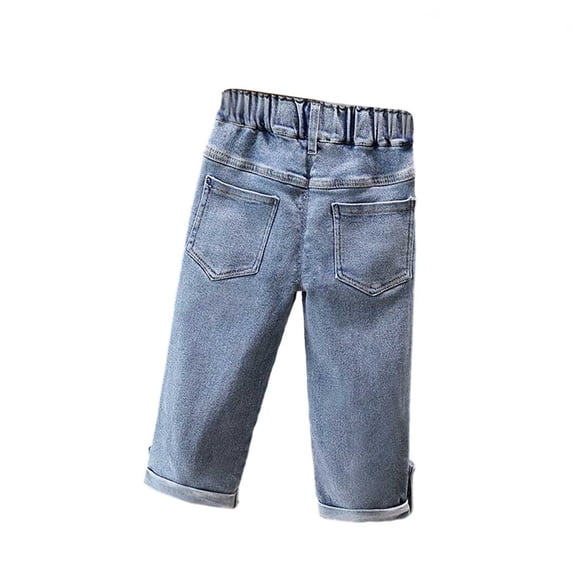 LYHaoo Girls' Denim Flared Pants For Kids 2025 Spring Arrival Slim Fit Long Pants For Children 3 13 Girls Pants Sizes 110 Blue