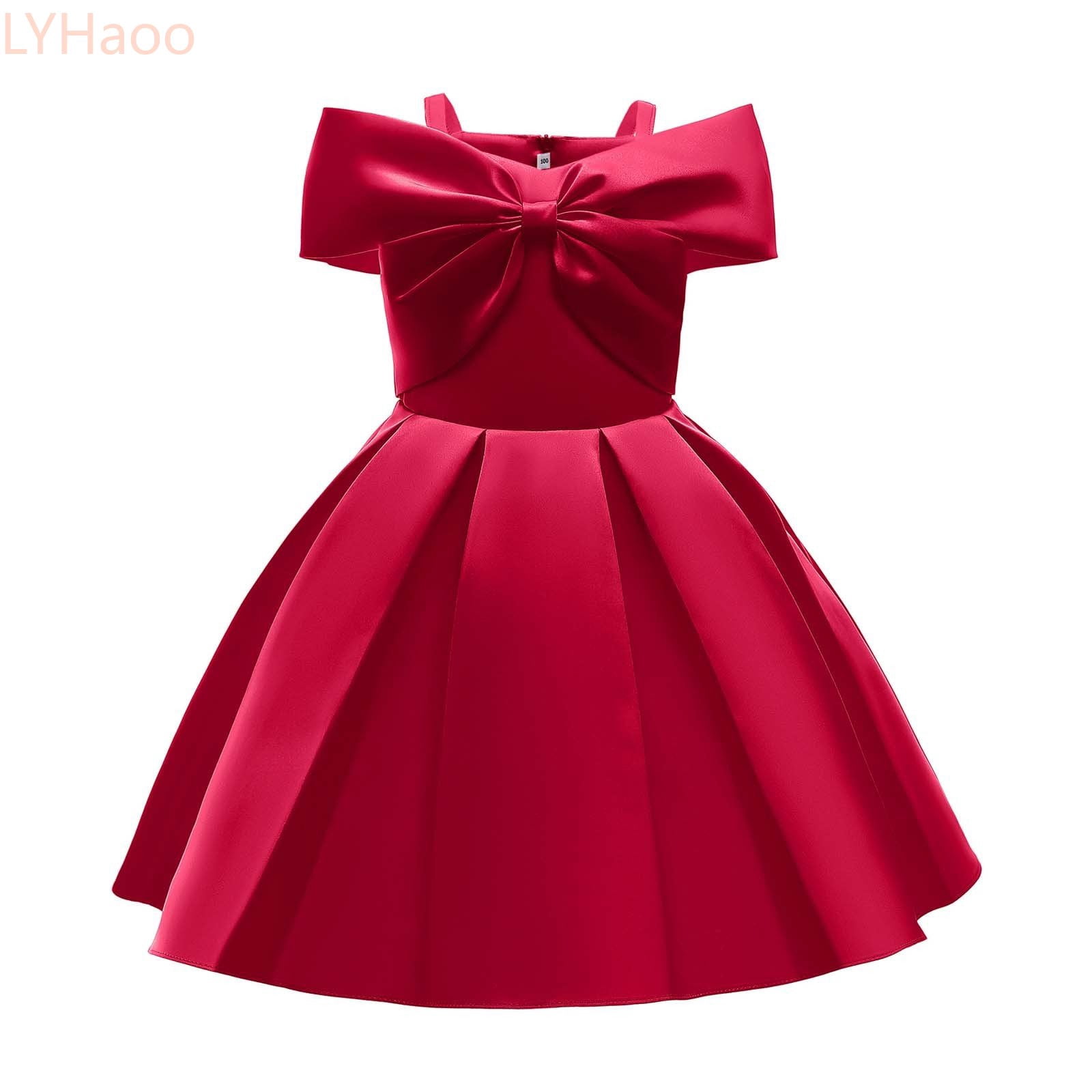 LYHaoo Girls Elegant Dress Off Shoulder A Line Casual Party Dresses ...