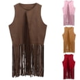thumbnail image 1 of LYHaoo Girls Kids Fringe Vest Sleeveless Western Cowgirl Vest 60s 70s Tassels Vest Jacket for Casual Party Outfits,3-4 Years, 1 of 5