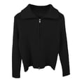 thumbnail image 1 of LYHaoo Girls Knit Cardigan Sweater Zip Long Sleeve Kids School Uniform Fall Jacket 9-10 Years(Black), 1 of 2