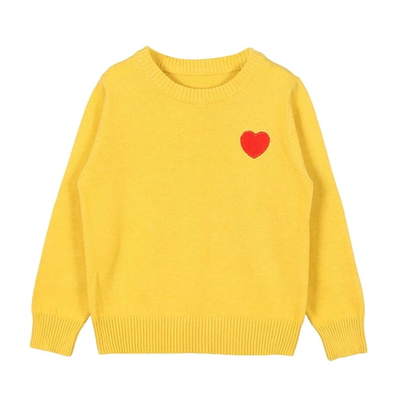LYHaoo Girls Knit Sweaters Baby Kids Girls Cardigan Long Sleeve Kid Button Sweater Girl Crew Neck Cardigans Sweater 6-7 Years(Yellow)