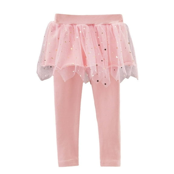 LYHaoo Girls Leggings Toddler Pants Leggings For Girls School Tutu Kids Ruffle Skirt Pull On Warm Clothes Girls Casual Loose Pants Sizes 4 Years Red