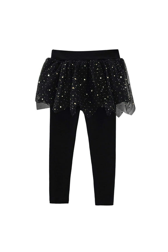 Girls Leggings Toddler Pants Leggings For Girls School Tutu Kids Ruffle Skirt Pull On Warm Clothes Streetwear Kids Pants Sizes 4 Years Black