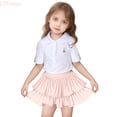 thumbnail image 1 of LYHaoo Girls Mini Pleated Skirt Skort For Toddler Girls Summer Ruffle Tutu Skirt With Shorts Underneath,Princess Dresses for Girls Sizes 12-18 Months Pink, 1 of 7