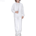 thumbnail image 1 of LYHaoo Girls Pant Sets Girls Jacket Solid Color Lapel Suit Open Front Long Sleeve For Kids Girls Size 5 14 Years Sizes 5-6 Years(White), 1 of 6