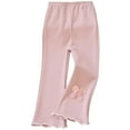 thumbnail image 1 of LYHaoo Girls Pants Casual Flare Leg Trousers For Toddler Kids Spring Autumn Fashion Style Long Pants Comfortable Everyday Wear Age 2 10 Years Girls Cargo Pants Sizes 2-3 Years Pink, 1 of 6