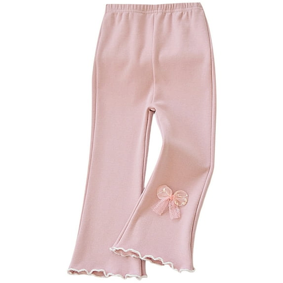 LYHaoo Girls Pants Casual Flare Leg Trousers For Toddler Kids Spring Autumn Fashion Style Long Pants Comfortable Everyday Wear Age 2 10 Years Girls Cargo Pants Sizes 4-5 Years Pink