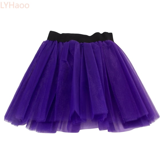 LYHaoo Girls' Pommel Skirt Three Lined With Skirt Ballet Dance Skirt Tutu Skirt,Girls Floral Dresses Sizes 3-8 Years Purple