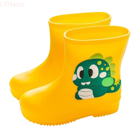 LYHaoo Girls Rain Boots Classic Children Rainboots Rubber Children Water Shoes Rain Boots Kids Baby Cartoon Shoes Sizes 8 Yellow(Toddler)