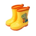 thumbnail image 1 of LYHaoo Girls Rain Boots For Toddlers Kids Dinosaur Pattern Lightweight Comfortable Soft Sole Casual Outdoor Play Shoes Sizes 9 Yellow(Little Kid), 1 of 4