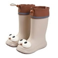 thumbnail image 1 of LYHaoo Girls Rain Boots For Kids Cute Cartoon Big Eye Design Lightweight Comfortable Soft Sole For Daily Wear Spring Summer Fall Sizes 12 Beige(Little Kid), 1 of 3
