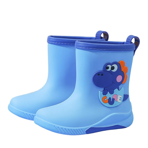 LYHaoo Girls Rain Boots For Toddlers Kids Lightweight Cute Bunny Dinosaur Design Detachable Rain Cover Soft Sole Comfortable Casual Spring Summer Fall Sizes 10 Blue(Little Kid)