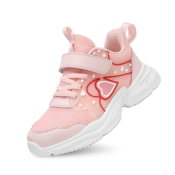 LYHaoo Girls Running Shoes Light Up Sneakers Breathable Mesh Fashion Athletic Shoes For Kids Comfortable Non Casual Sports Footwear Sizes 12 Pink(Little Kid)