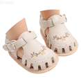 thumbnail image 1 of LYHaoo Girls Sandals Baby Sandals For Soft Sole Breathable Summer Casual Shoes With Floral Embroidery For Boys And Girls 0 18 Months Sizes 6 Toddlers(12-18 Months), 1 of 6