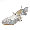 thumbnail image 1 of LYHaoo Girls Sandals Girls Glitter Little Girls Heeled Formal Sandals For Dress Up Sparkly Baby Shoes With Adjustable Strap And Lightweight Comfort Sizes 1.5 Big Kid(9.5-10 Years), 1 of 7