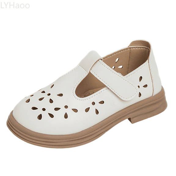 LYHaoo Girls Sandals Girls Princess Shoes Spring And Autumn New Hollow Small Leather Shoes Girls Single Shoes Middle And Big Children Breathable Shoes Sizes 10 Little Kid(4-4.5 Years)