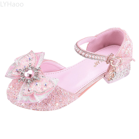 LYHaoo Girls Sandals Girls Shoes White High Heels New Children's High Heels Little Girls Shoes Stage Performance Dress Shoes Sizes 3 Big Kid(11.5-12 Years)