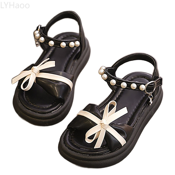 LYHaoo Girls Sandals 新款时尚露趾公主鞋中大童软底小学生儿童沙滩鞋 Sizes 13 Little Kid(30)