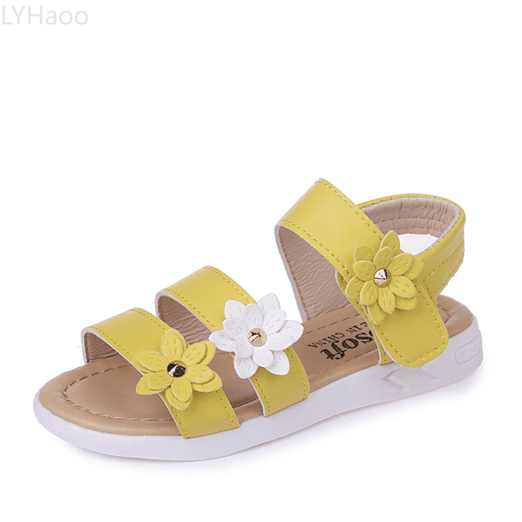 LYHaoo Girls Sandals Toddler Cross Girls Shoes Non- Sandals Kids Rubber Baby Sandals Flower Baby Shoes Sizes 8.5 Little Kid(2.5-3 Years)
