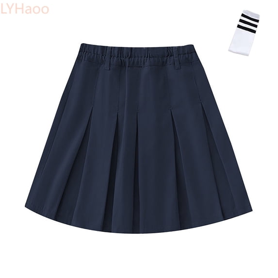 LYHaoo Girls School Skirt Pleated A Line Skirt For Kids Children Teen Students Comfortable Stretchable Casual Wear Girls School Uniform Skirt,Sizes 13-14 Years