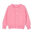 thumbnail image 1 of LYHaoo Girls School Uniforms Button Down Cardigan Sweaters Kids Long Sleeve Cable Knit Sweaters 7-8 Years(Pink), 1 of 3