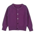 thumbnail image 1 of LYHaoo Girls School Uniforms Button Down Cardigan Sweaters Kids Long Sleeve Cable Knit Sweaters 8-9 Years(Purple), 1 of 3
