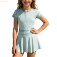 thumbnail image 1 of LYHaoo Girls Short Sleeve Piece Swimsuit Sporty Zipper Front Guard Swimwear For Kids,Girls Swimsuit One Piece 9-10 Years, 1 of 7