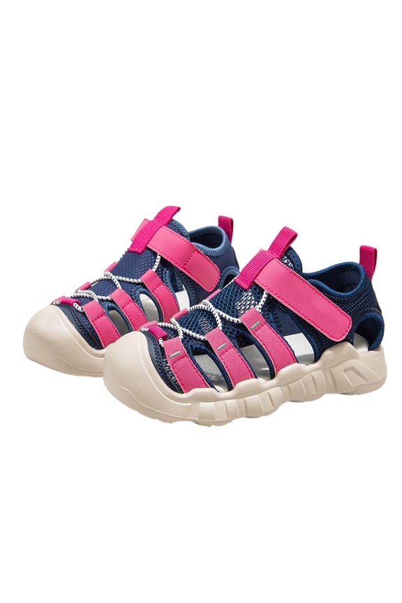 Girls Sneakers For Toddlers And Kids Lightweight Breathable Hook And Loop Casual Sports Shoes Outdoor Play And Beach Activities Soft Comfortable Durable Design Sizes 10.5 Red(Little Kid)
