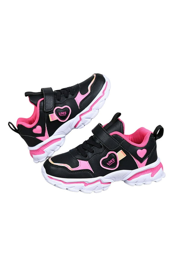 Girls Sneakers For Toddlers Light Up Shoes Comfortable Non Casual Sports Shoes For Kids Outdoor Play School Walking Everyday Wear Durable Breathable Design Sizes 11 Black(Little Kid)
