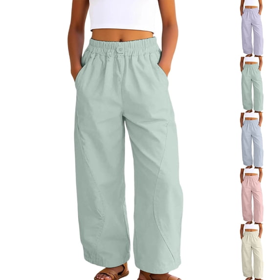 LYHaoo Girls Summer Casual Harem Pants Lightweight Breathable Loose Fit Comfortable Playwear Outdoor Trousers For Toddler Kids Girls Casual Pants(Beige)