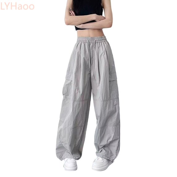 LYHaoo Girls Summer Casual Pants Fashionable Loose Fit Long Trousers With For Outdoor Play Comfortable Daily Wear School Pants for Girls(Gray)