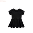 thumbnail image 1 of LYHaoo Girls Summer Dresses Casual Dress For Baby Toddler Girls Pure Color Elastic Waist Outdoor Play Dress For 5 Months To 4 Years,Toddler Dresses Sizes 18-24 Months Black, 1 of 4