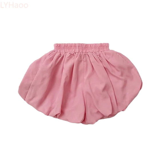 LYHaoo Girls Summer Shorts Girls Summer Shorts For Toddlers And Kids Elastic Waist Comfortable Outdoor Play Short Pants For Baby To 5 Years Sizes 4-5 Years(Pink)