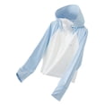 thumbnail image 1 of LYHaoo Girls Sun Jacket Lightweight Breathable Blocking Outerwear For Kids Soft Comfortable Summer Spring Casual Wear Sizes 7-8 Years Blue(Little Kid), 1 of 4