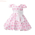 thumbnail image 1 of LYHaoo Girls White Polka Dot Tutu Dress Elegant Bow Belt Performance Gown For,Little Girls Dresses Sizes 7-8 Years Pink, 1 of 7